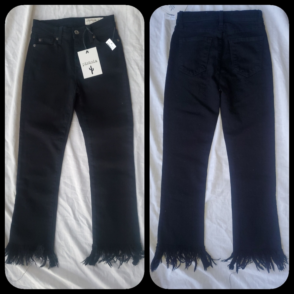 Pistola Tallis Frayed crop Flare Jeans blackout - Picture 5 of 7